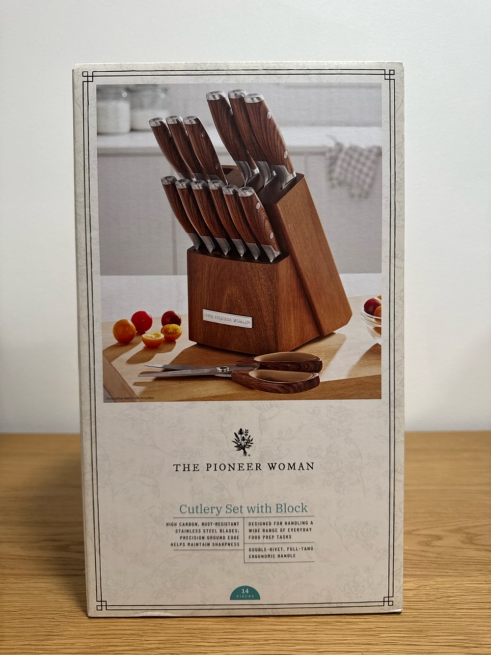 The Pioneer Woman Wood-Tone Knife Set with Block